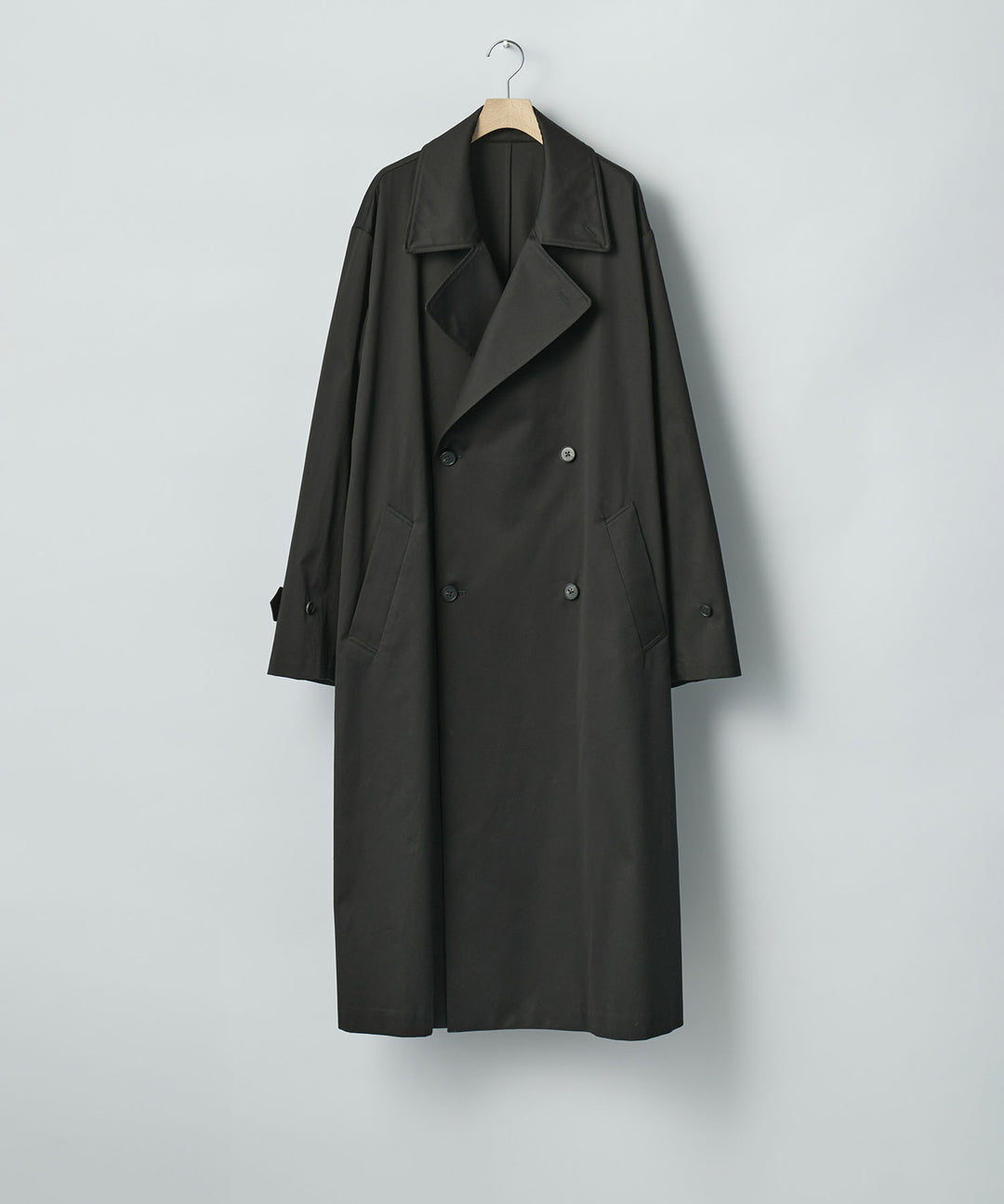 ssstein(シュタイン)のCOTTON SATIN OVERSIZED DOUBLE BREASTED COAT - BLACKの公式通販サイトsession福岡セレクトショップ