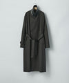 【ssstein】COTTON SATIN OVERSIZED DOUBLE BREASTED COAT - BLACK