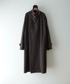 【ssstein】COTTON SATIN OVERSIZED DOUBLE BREASTED COAT - DARK BROWN