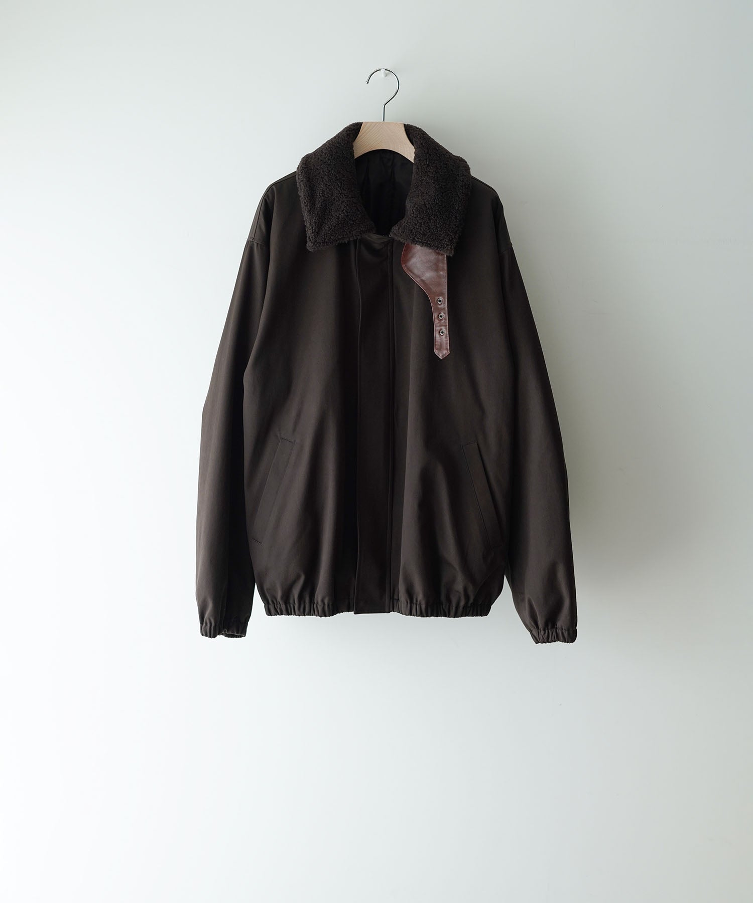 ssstein / シュタイン】MOUTON COLLAR PADDED JACKET - DARK BROWN