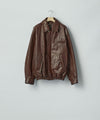 【ssstein】COW LEATHER VINTAGE ZIP JACKET - BROWN