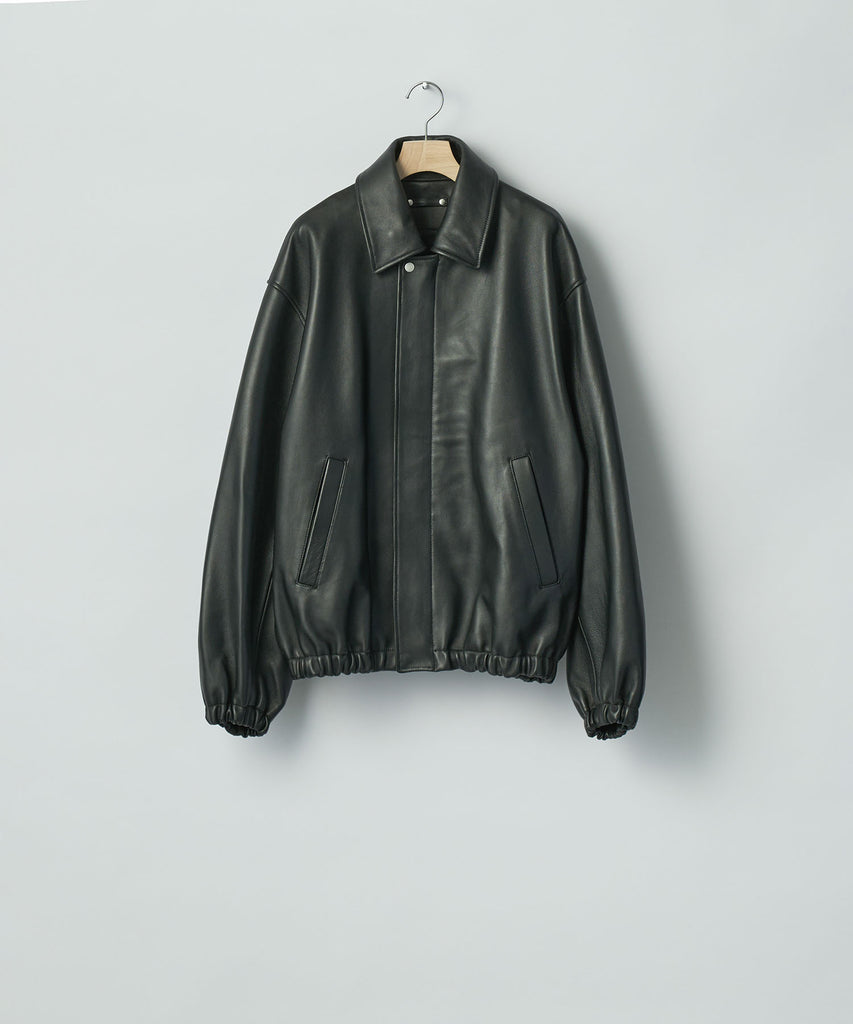 ジャケット・アウター sstt ssstein / シュタイン】SHEEP LEATHER ZIP SHORT JACKET - BLACK