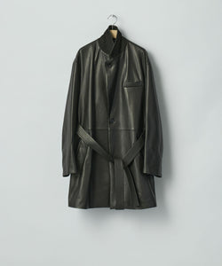 ssstein / シュタイン】LAMBS LEATHER HALF COAT - BLACK | 公式通販