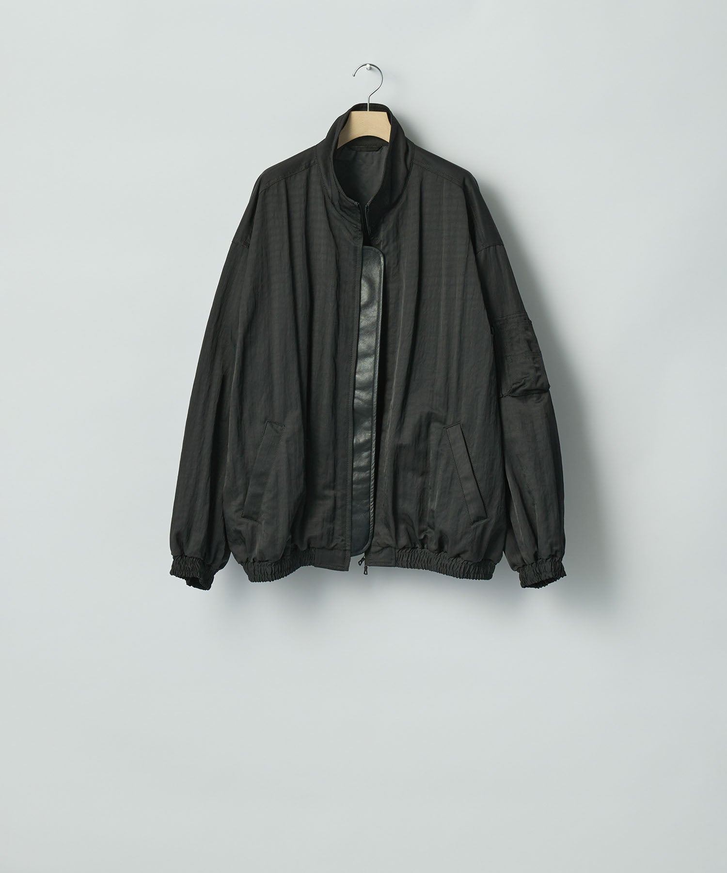 ssstein / シュタイン】SHRUNK NYLON OVERSIZED FLIGHT JACKET - BLACK
