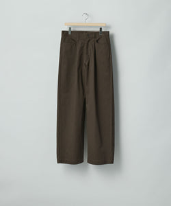 ssstein / シュタイン】BRUSHED CHINO ONE TUCK WIDE PANTS - BROWN