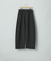 【ssstein】 DOUBLE WEAVE COTTON ROUND PANTS - BLACK
