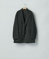 【ssstein】OVERSIZED LAYERED COMBINATION JACKET(2/90 WOOL GABARDINE) - BLACK