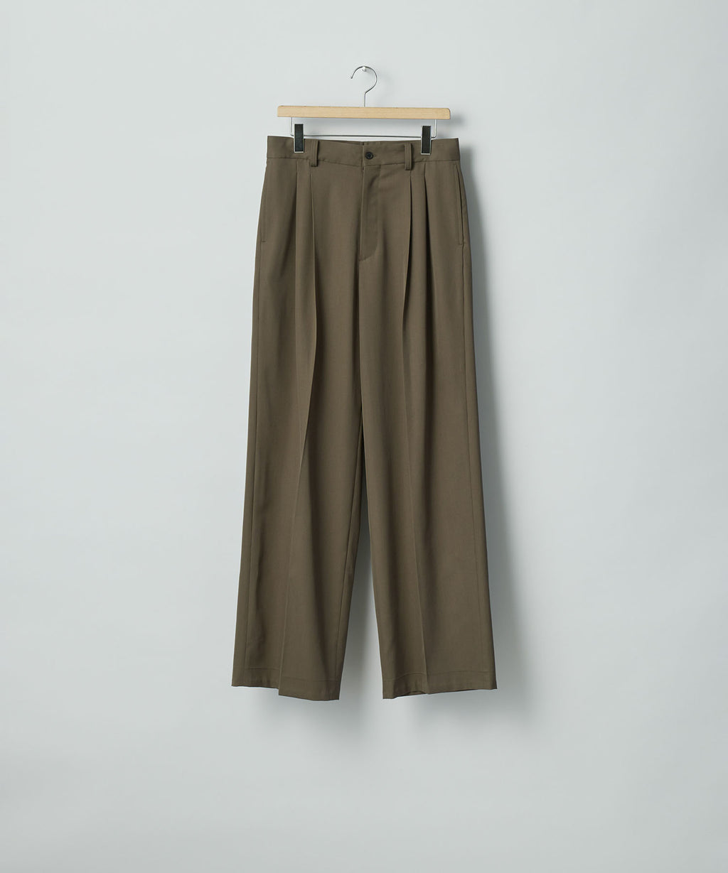 ssstein(シュタイン)のLONG WIDE TROUSERS (2/90 WOOL GABARDINE) - DARK BEIGEの公式通販サイトsession福岡セレクトショップ