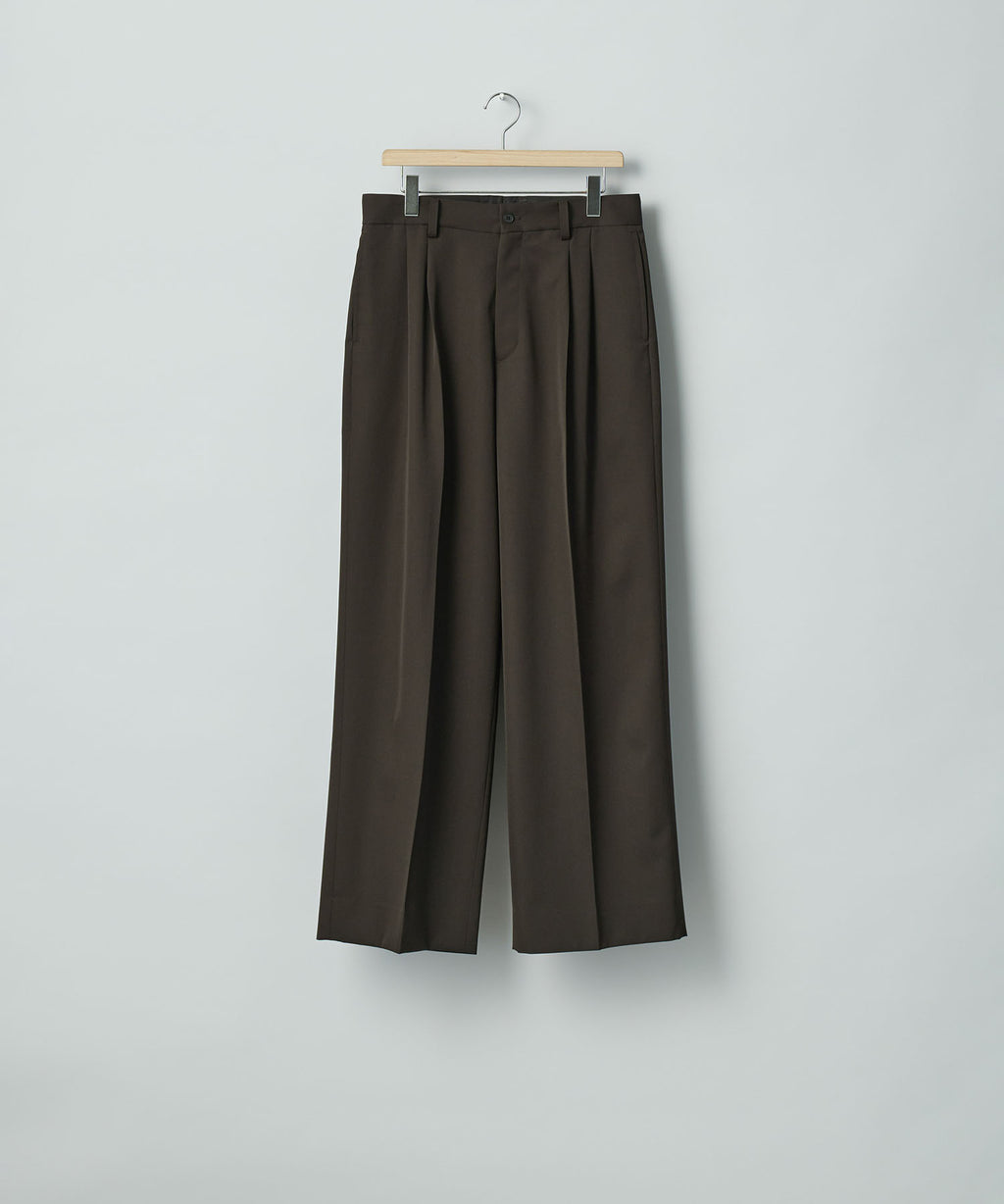 ssstein(シュタイン)のLONG WIDE TROUSERS (2/90 WOOL GABARDINE) - DARK BROWNの公式通販サイトsession福岡セレクトショップ