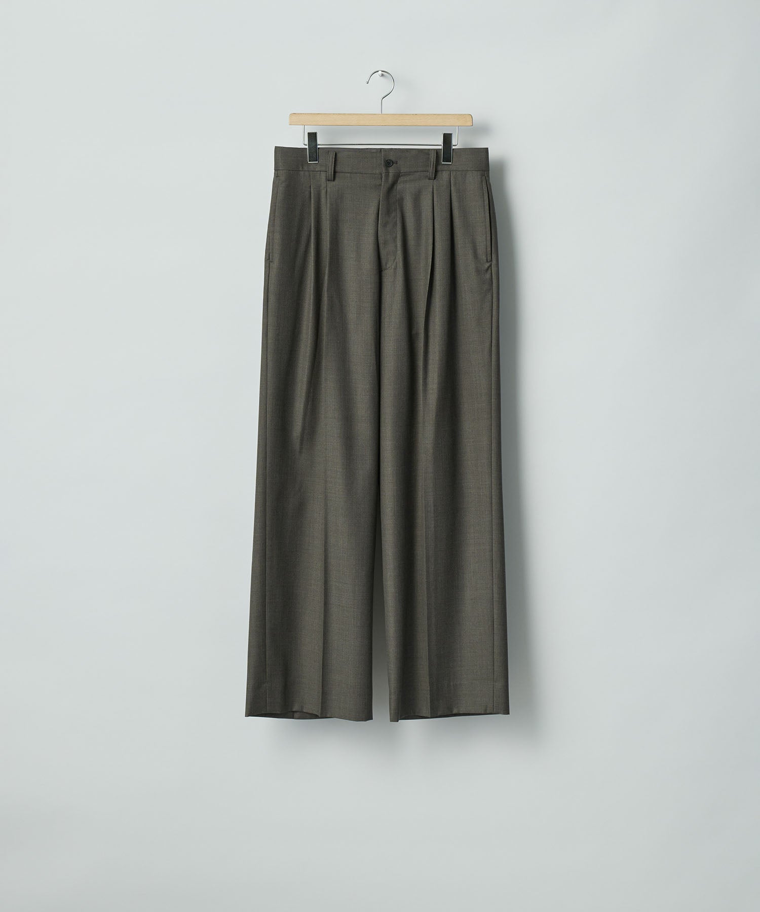 ssstein / シュタイン】EXTRA FINE WOOL LONG WIDE TROUSERS - BROWN