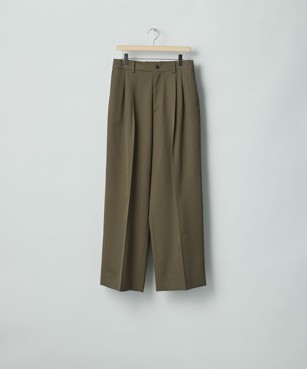 ssstein(シュタイン)のEASY LONG WIDE TROUSERS (2/90 WOOL GABARDINE) - DARK BEIGEの公式通販サイトsession福岡セレクトショップ