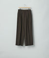 【ssstein】 EASY LONG WIDE TROUSERS (2/90 WOOL GABARDINE) - DARK BROWN