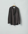 【ssstein】SILK NYLON SKIPPER SHIRT - CHARCOAL BROWN