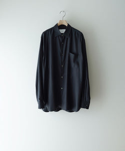 ssstein / シュタイン】CUPRO TWILL OVERSIZED LS SHIRT - BLACK