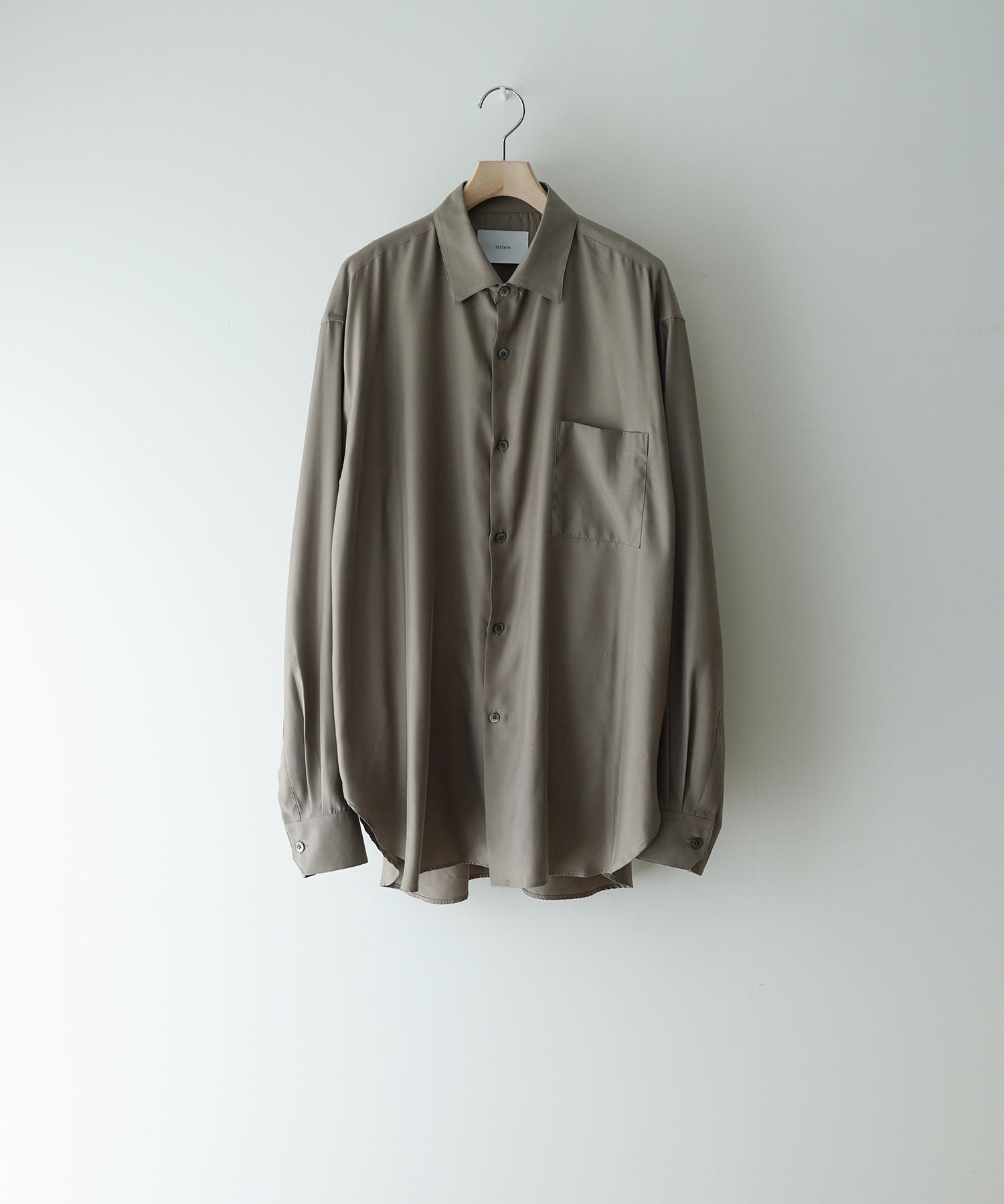 ssstein / シュタイン】CUPRO TWILL OVERSIZED LS SHIRT - TAUPE