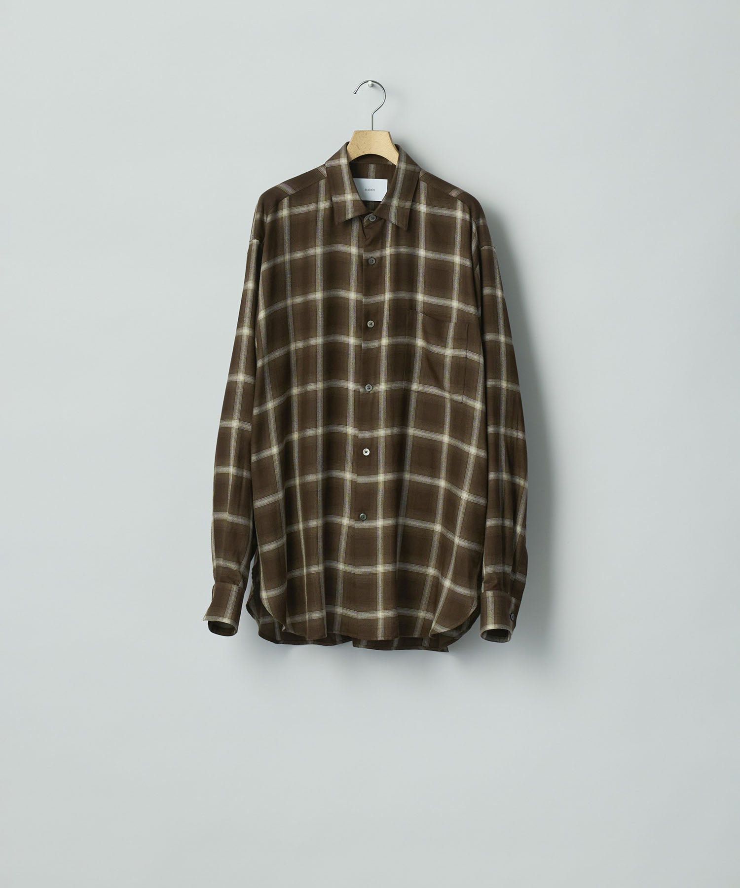 ssstein / シュタイン】LY/VIS CHECK OVERSIZED LS SHIRT - BROWN
