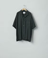 【ssstein】CUPRO TWILL OVERSIZED OPEN COLLAR SS SHIRT - BLACK