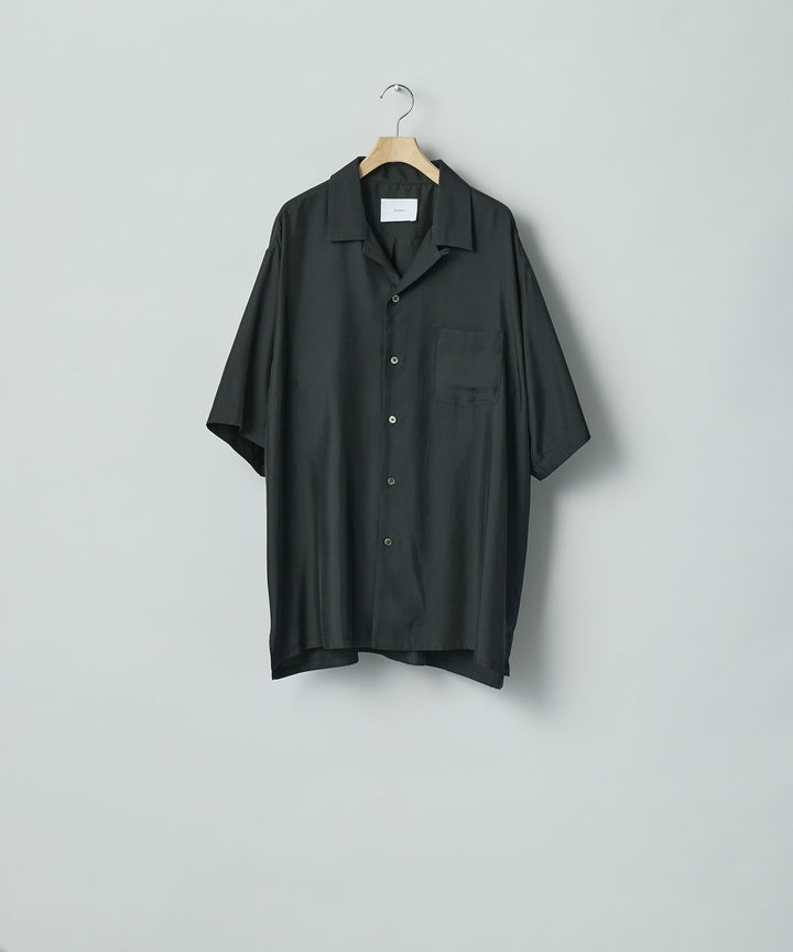 ssstein(シュタイン)のCUPRO TWILL OVERSIZED OPEN COLLAR SS SHIRT - BLACKの公式通販サイトsession福岡セレクトショップ