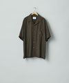 【ssstein】CUPRO TWILL OVERSIZED OPEN COLLAR SS SHIRT - DARK BROWN