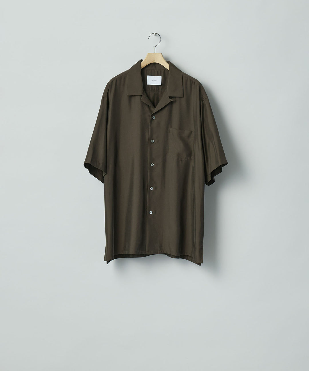 ssstein(シュタイン)のCUPRO TWILL OVERSIZED OPEN COLLAR SS SHIRT - DARK BROWNの公式通販サイトsession福岡セレクトショップ