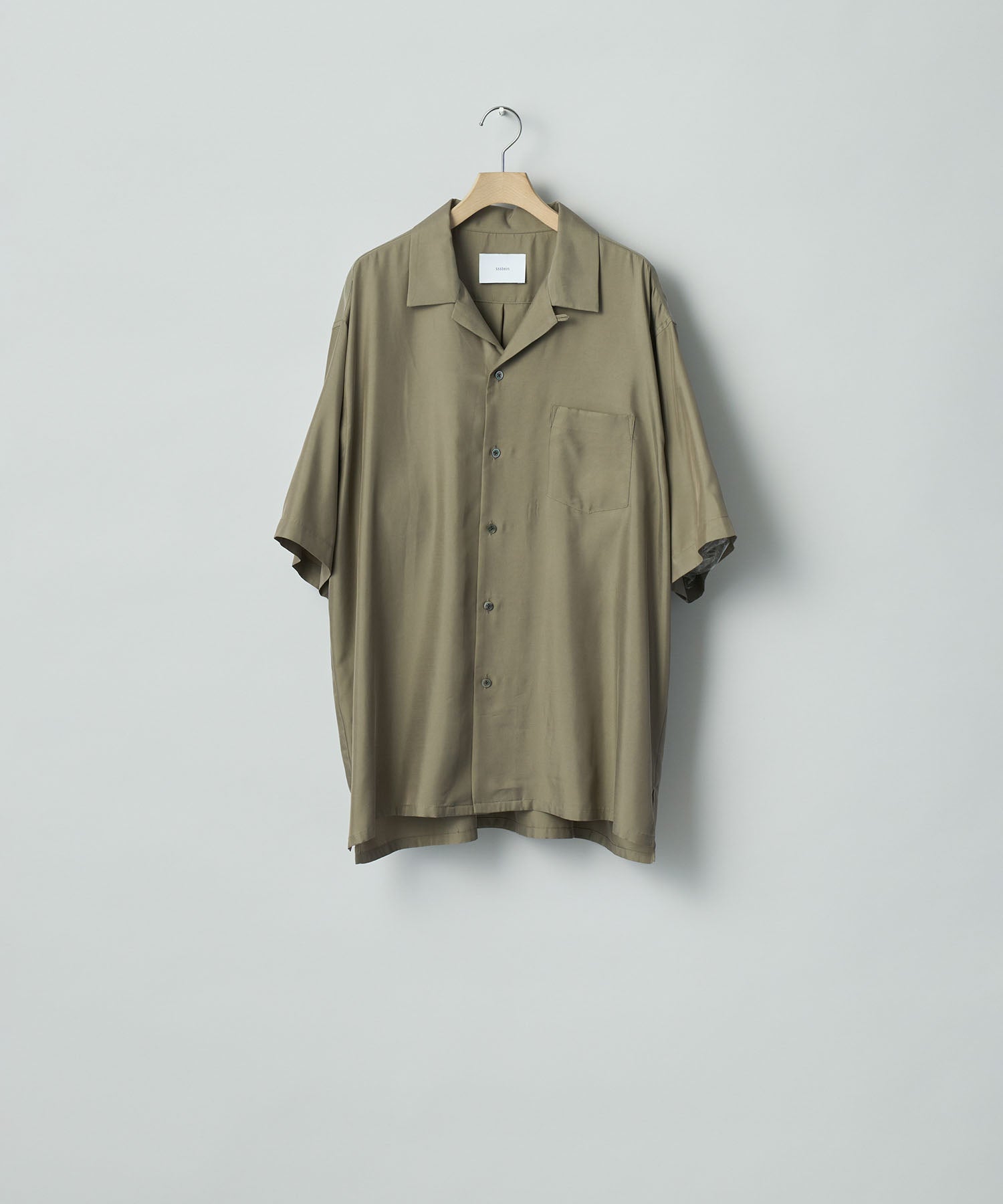 ssstein / シュタイン】CUPRO TWILL OVERSIZED OPEN COLLAR SS SHIRT