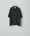 【ssstein】VIS/LI BRIGHT TWILL OVERSIZED OPEN COLLAR SS SHIRT - BLACK