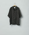 【ssstein】VIS/LI BRIGHT TWILL OVERSIZED OPEN COLLAR SS SHIRT - DARK CHARCOAL