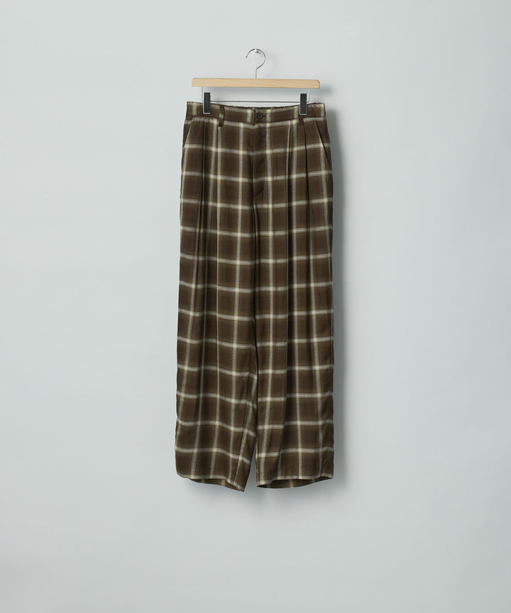 ssstein(シュタイン)のLY/VIS CHECK WIDE EASY TROUSERS - BROWN OMBREの公式通販サイトsession福岡セレクトショップ