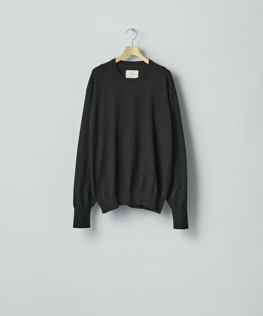 ssstein シュタイン　春夏可　グリッターフィルムニットプルオーバー M 黒 ssstein / シュタイン】ORGANIC COTTON KNIT CREW NECK LS - BLACK