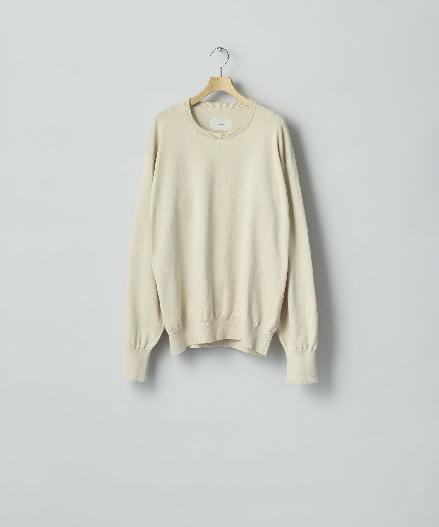 ssstein / シュタイン】ORGANIC COTTON KNIT CREW NECK LS - IVORY