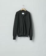 画像をギャラリービューアに読み込む, ssstein(シュタイン)のSLUB COTTON KNIT SKIPPER LS - BLACKの公式通販サイトsession福岡セレクトショップ

