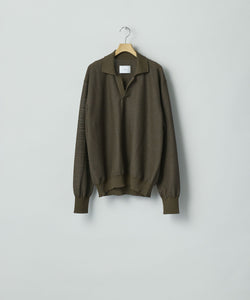 ssstein / シュタイン】SLUB COTTON KNIT SKIPPER LS - KHAKI | 公式