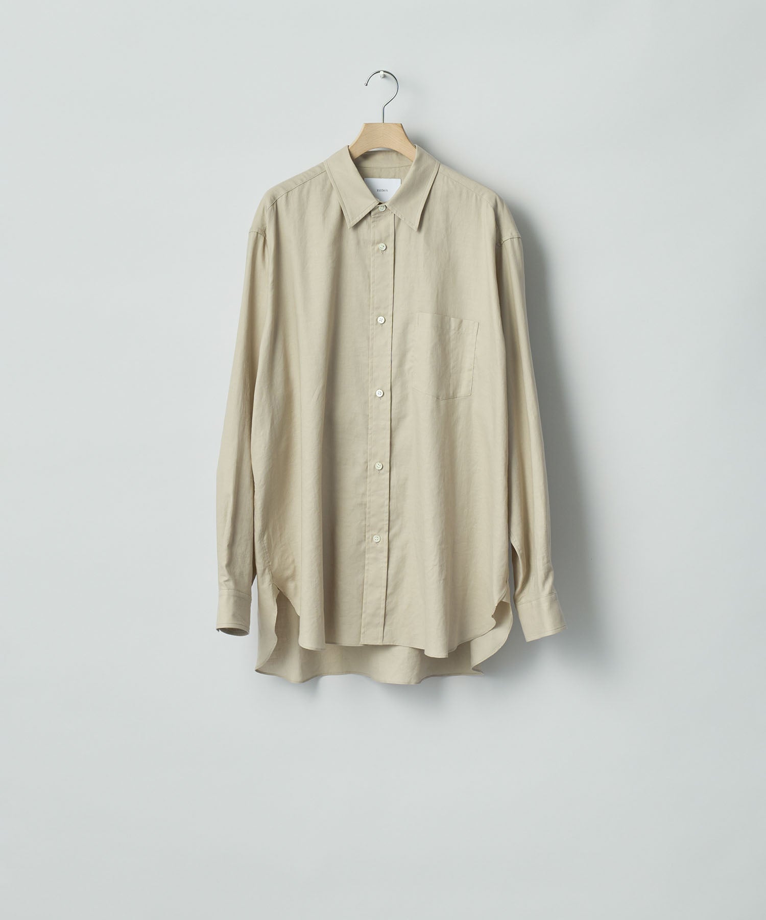 ssstein / シュタイン】COTTON SILK OVERSIZED PLACKET SHIRT - BEIGE