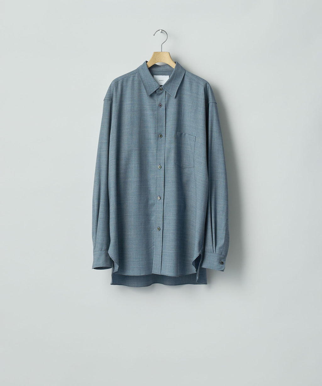 ssstein(シュタイン)のEXTRA FINE WOOL OVERSIZED PLACKET SHIRT - BLUEの公式通販サイトsession福岡セレクトショップ