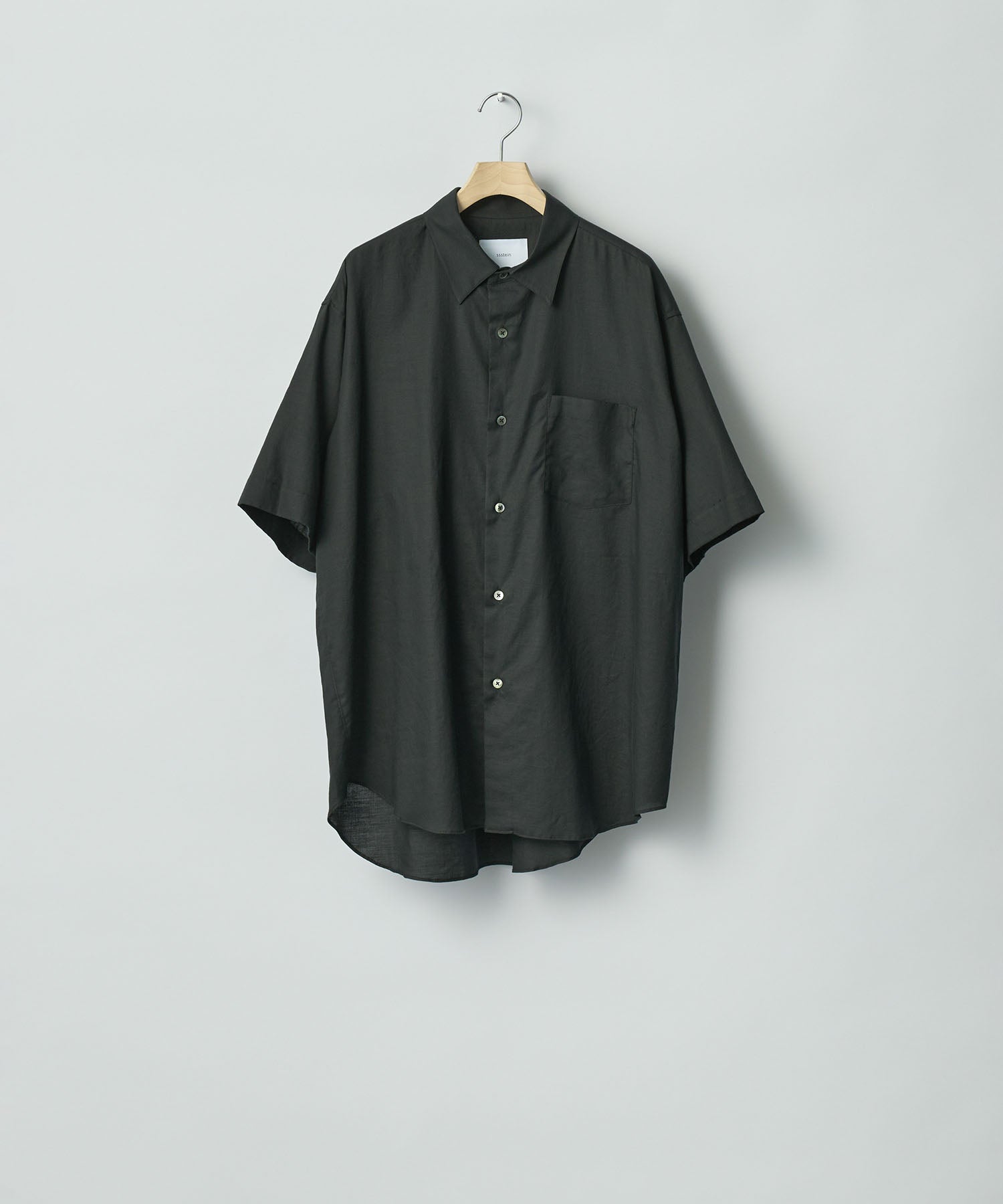 ssstein / シュタイン】COTTON SILK OVERSIZED SS SHIRT - BLACK