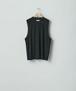 ssstein / シュタイン】FINE WOOL OVERSIZED NO SLEEVE TEE - BLACK
