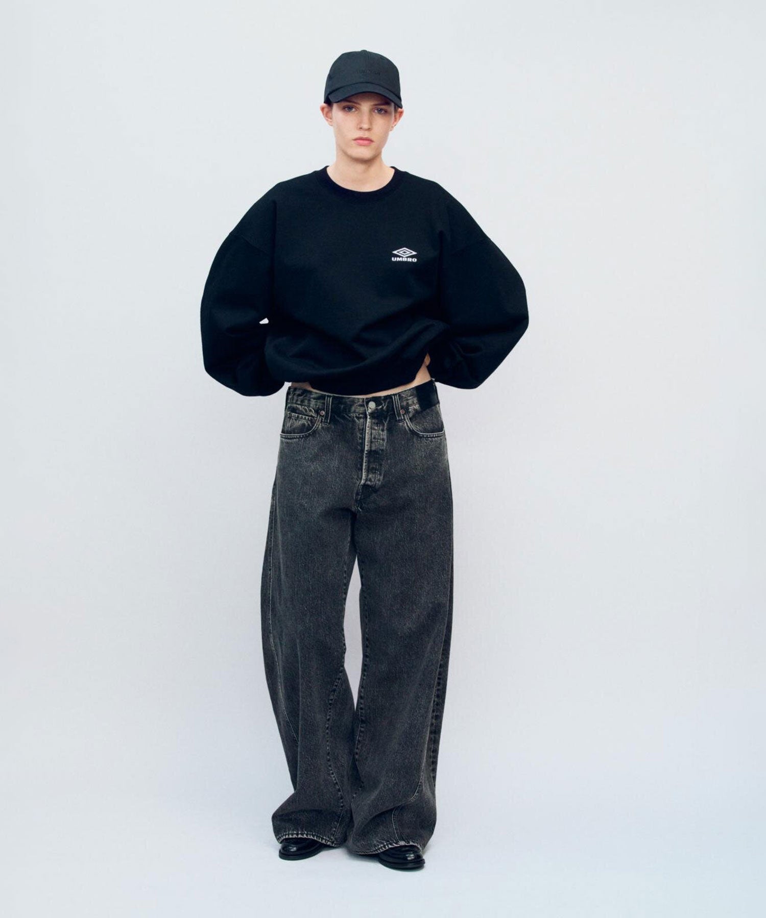 ssstein×UMBRO(シュタイン×アンブロ)のDEFORMATION WIDE DENIM JEANS - BLACKの公式通販サイトsession福岡セレクトショップ