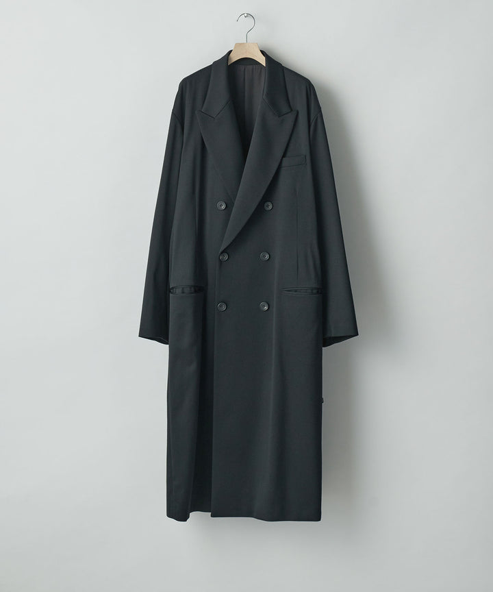 ssstein(シュタイン)のW/SI SATIN PEAK LAPEL LONG COAT - BLACKの公式通販サイトsession福岡セレクトショップ