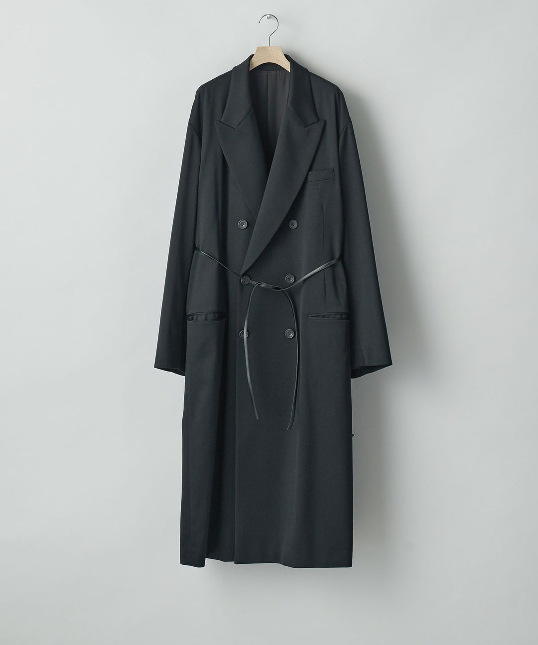 ssstein(シュタイン)のW/SI SATIN PEAK LAPEL LONG COAT - BLACKの公式通販サイトsession福岡セレクトショップ