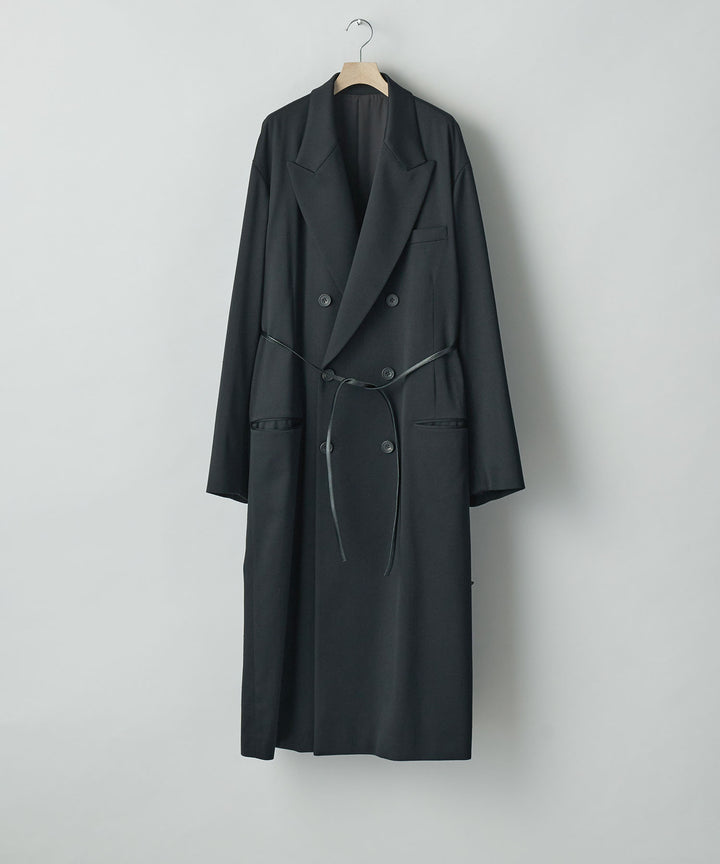 ssstein(シュタイン)のW/SI SATIN PEAK LAPEL LONG COAT - BLACKの公式通販サイトsession福岡セレクトショップ