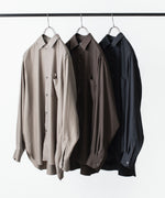 画像をギャラリービューアに読み込む, ssstein(シュタイン)のCUPRO TWILL OVERSIZED LS SHIRT - DARK BROWNの公式通販サイトsession福岡セレクトショップ
