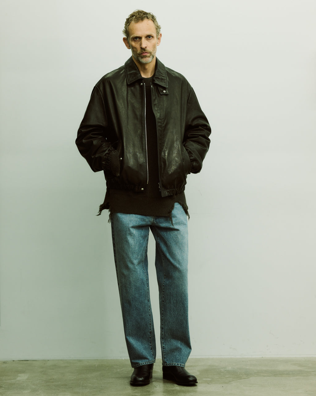 stein(シュタイン)の24SSコレクションMILLED DAMAGE KNIT LSのBLACK 公式通販サイトsession福岡セレクトショップ