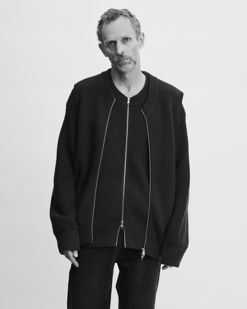 stein(シュタイン)の24SSコレクションOVERSIZED DRIVERS KNIT ZIP JACKETのBLACK  sessionセッション福岡セレクトショップ 公式通販サイト
