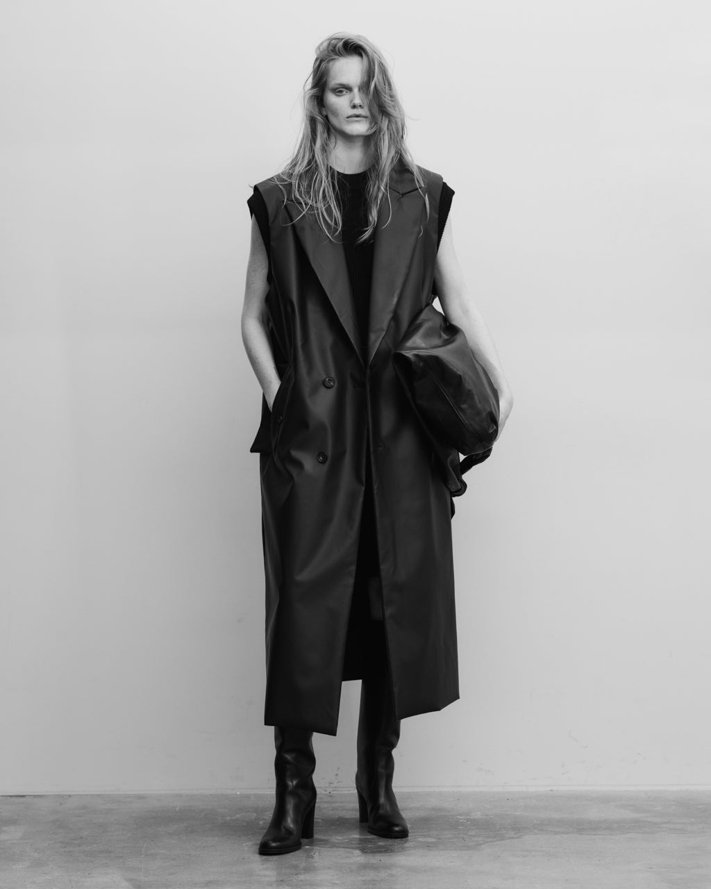stein(シュタイン)の24SSコレクションTIE TOTE BAGのBLACK(LEATHER) 公式通販サイトsession福岡セレクトショップ
