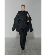 画像をギャラリービューアに読み込む, ssstein(シュタイン)のOVERSIZED LAYERED COMBINATION JACKET - BLACKの公式通販サイトsession福岡セレクトショップ
