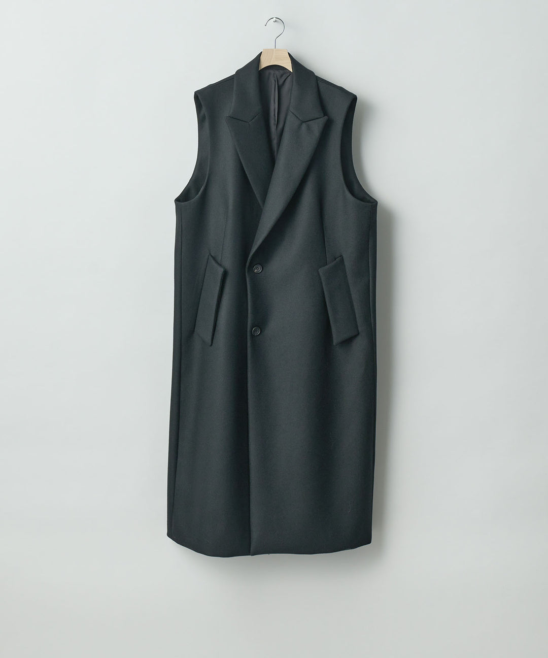【stein】シュタイン 24ss NO SLEEVE LONG COAT - BLACK (MELTON) sessionセッション福岡セレクトショップ 公式通販サイト