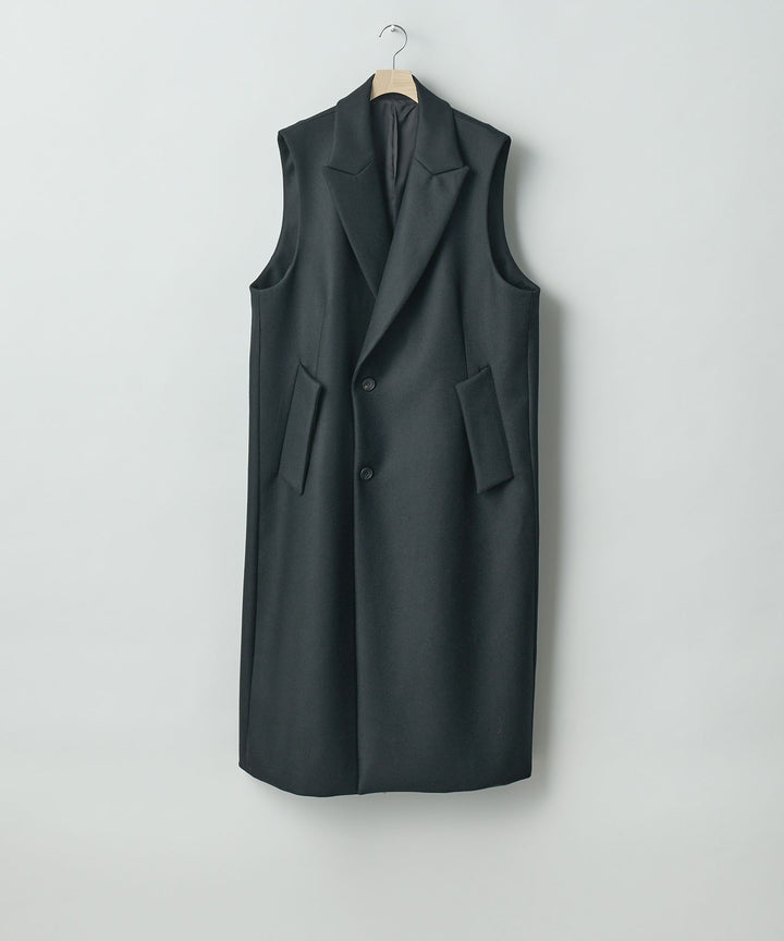 【stein】シュタイン 24ss NO SLEEVE LONG COAT - BLACK (MELTON) sessionセッション福岡セレクトショップ 公式通販サイト