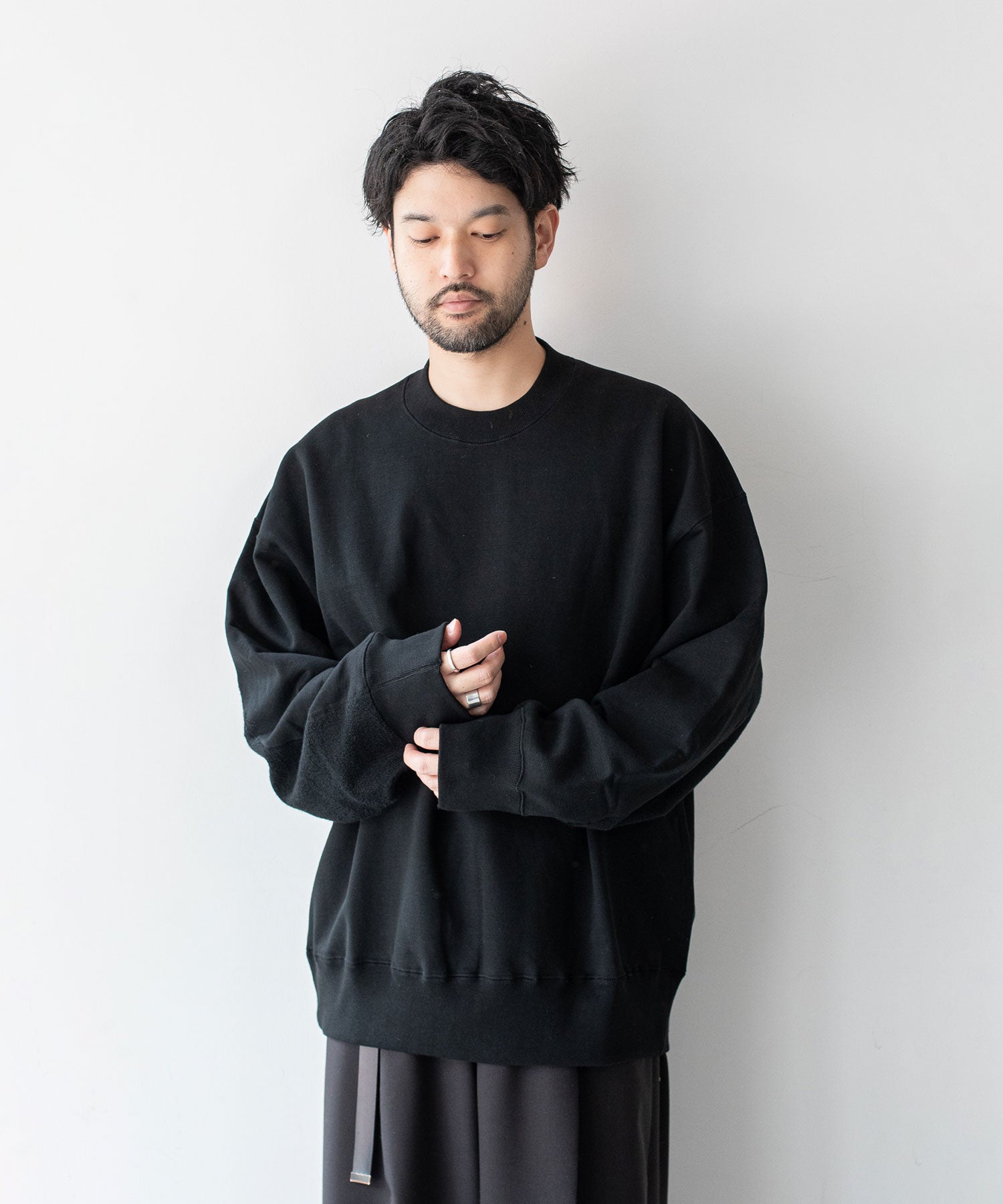 stein oversized long sleevejumpsuit S 黒