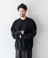 【stein】OVERSIZED UNTWISTED YARN SWEAT LS - BLACK
