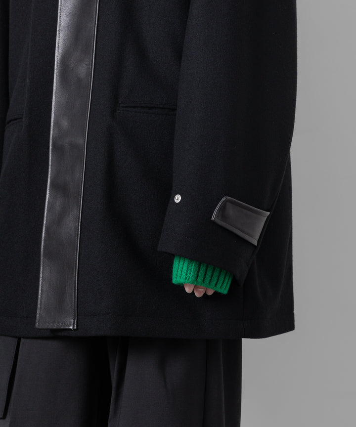 stein(シュタイン)の23AWコレクションLEATHER FLY FRONT LONG JACKETのBLACK